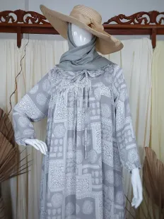 Gamis Collar Moon Wolfis Dress Grey 2 6