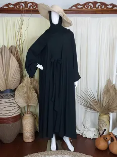 Gamis Jubah 3 Set Ceruty Black 2 black_2