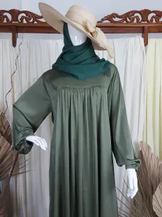 Gamis Gamis Baby Doll Kerut Green Olive 2 green_ollive_2