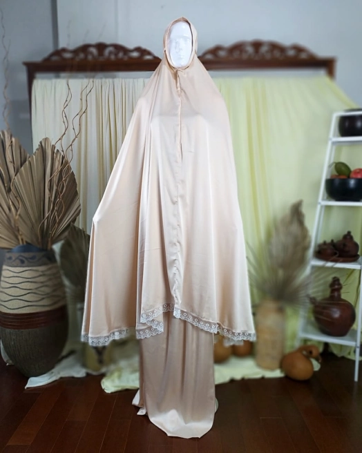 Mukena MUKENA SATIN LACE CREAM<br>(AB-MK01-MKLA) 2 mk_cream_1a