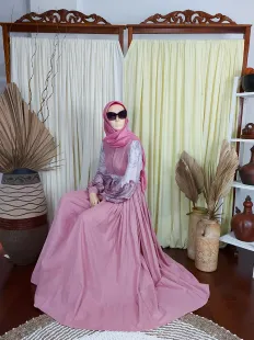 Gamis Bia Linen Combi Pink 2 pink_2