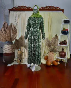 Gamis Daily Abstrak Dress Green 1 rayyon_abstrak_green