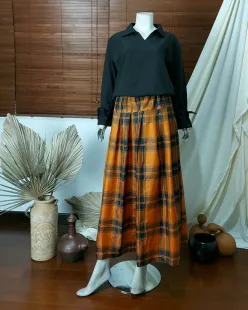 Skirt Skirt Sarung Tenun Orange 1 rok_orange