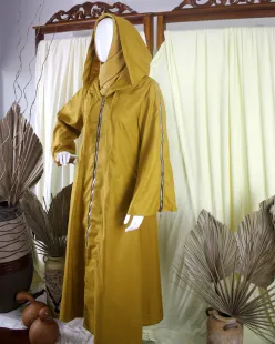 Gamis Hoddy Cotton Zipper Mustard<br>AB-DR01-HZMA 2 web_gamis_new_011b