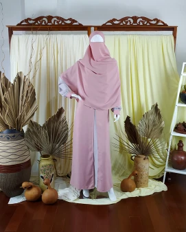 Niqab Dress Set PinkGrey