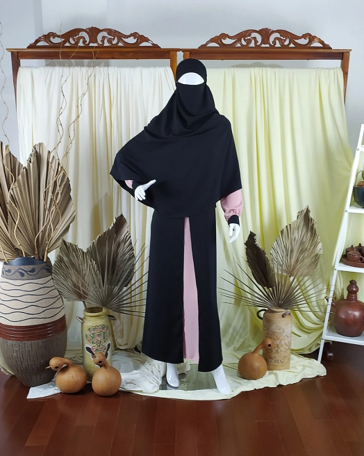 Niqab Niqab Dress Set Black-Pink 1 web_niqab_010