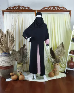 Niqab Niqab Dress Set Black-Pink 1 web_niqab_010